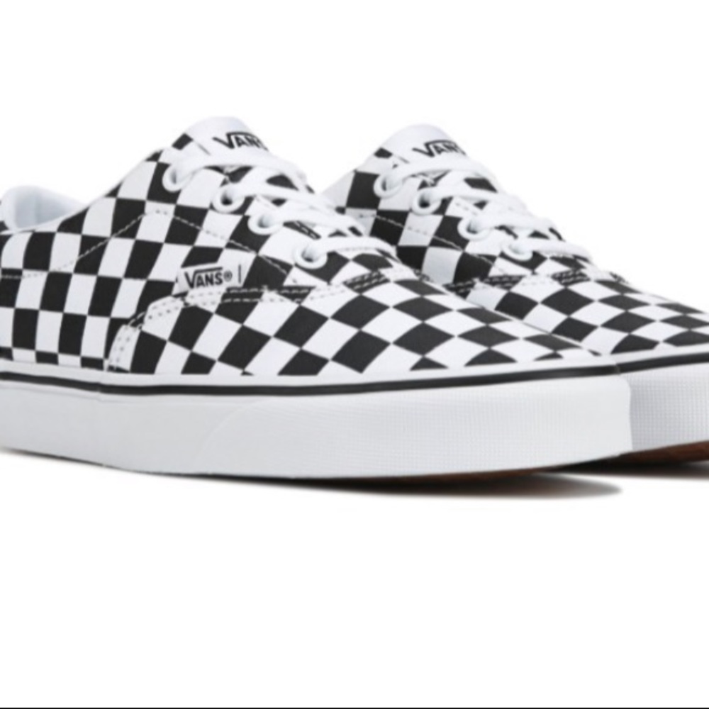 checkered lace up vans